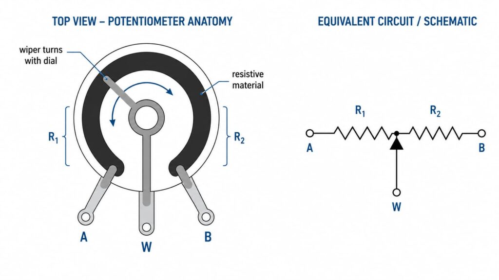 Infographic of Anatomy of a Potentiometer