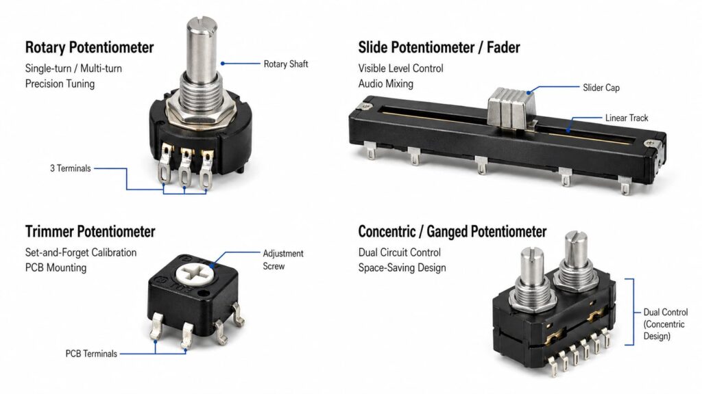 Infographic of Potentiometer Classification