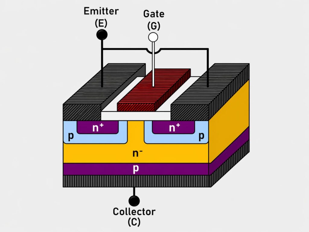 igbt structure diagram npn layer gate emitter collector