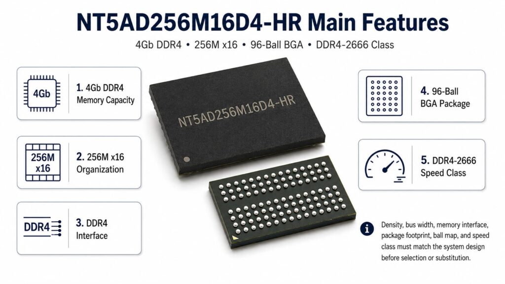 Infoarahic Of NT5AD256M16D4 HR Main Features