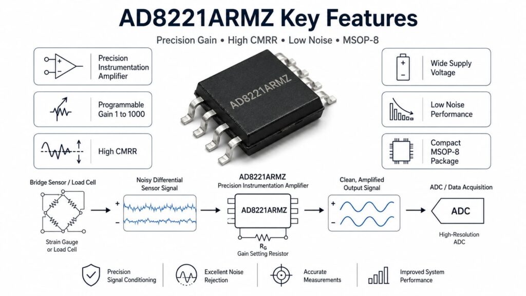 Infograhic Of AD8221ARMZ Key Features