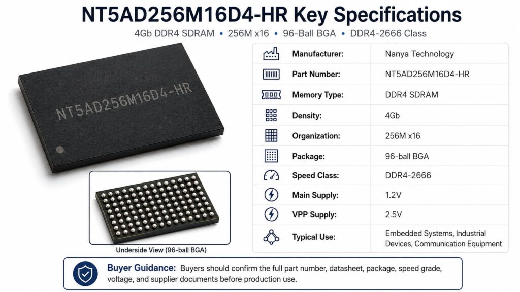 Infograhic Of NT5AD256M16D4 HR Key Specifications
