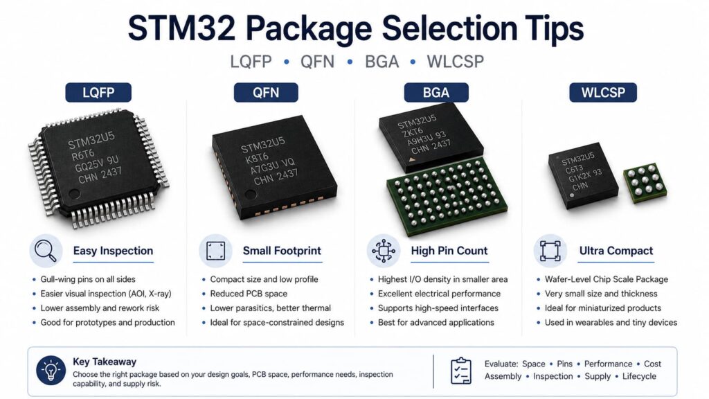 Infograhic Of STM32 Package Selection Tips