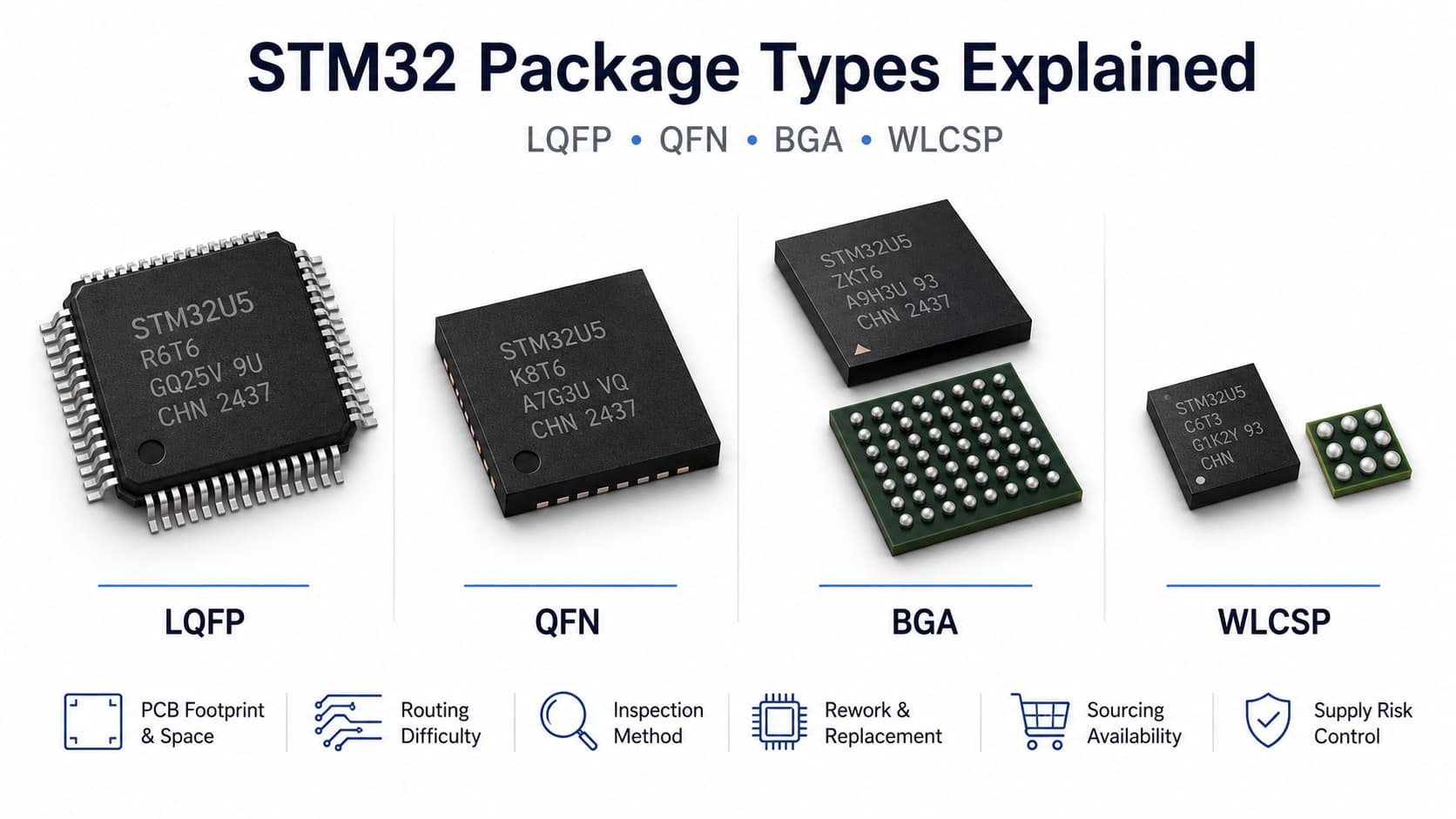 Infograhic Of STM32 Package Types Explained