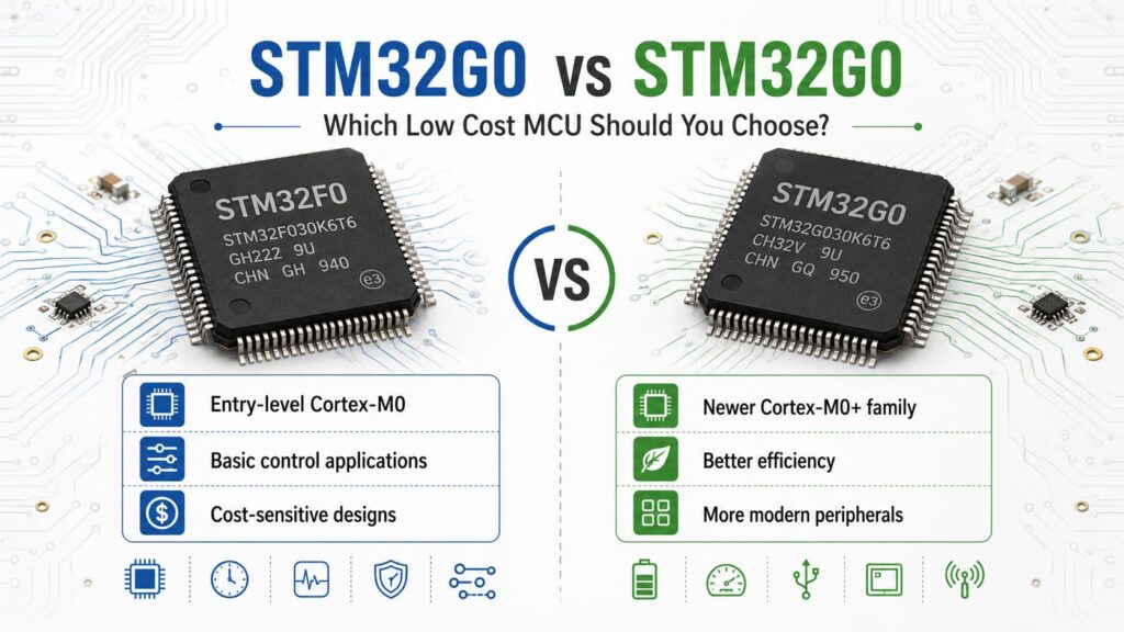 Infograhic Of STM32G0 vs STM32F0