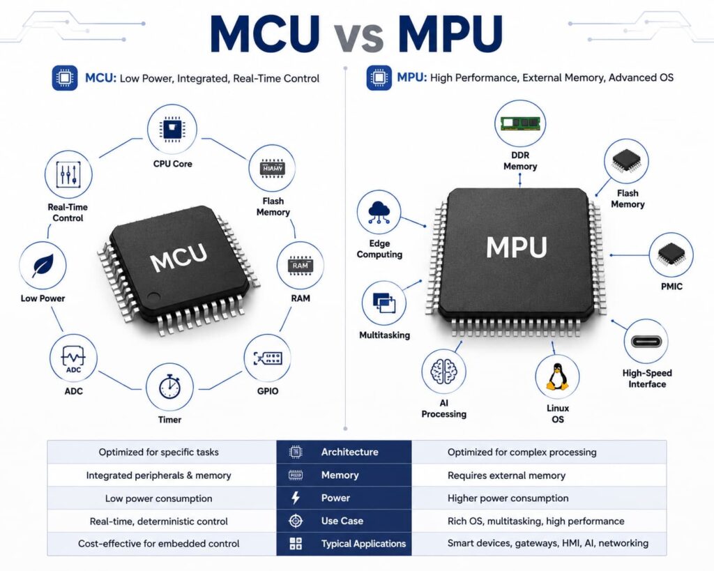 Infographic of mcu vs mpu