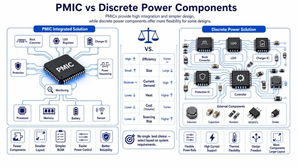 Infographic of PMIC vs Discrete Power Components