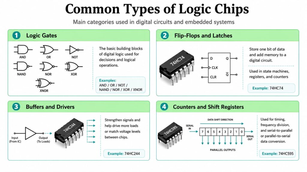 infograhic of CommonTypes of Logic Chips