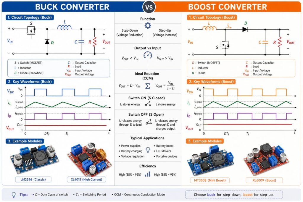 infograhic of What Is a Buck ConverterHow a Buck Converter Works