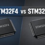 infograhic of stm32f4 vs stm32h7