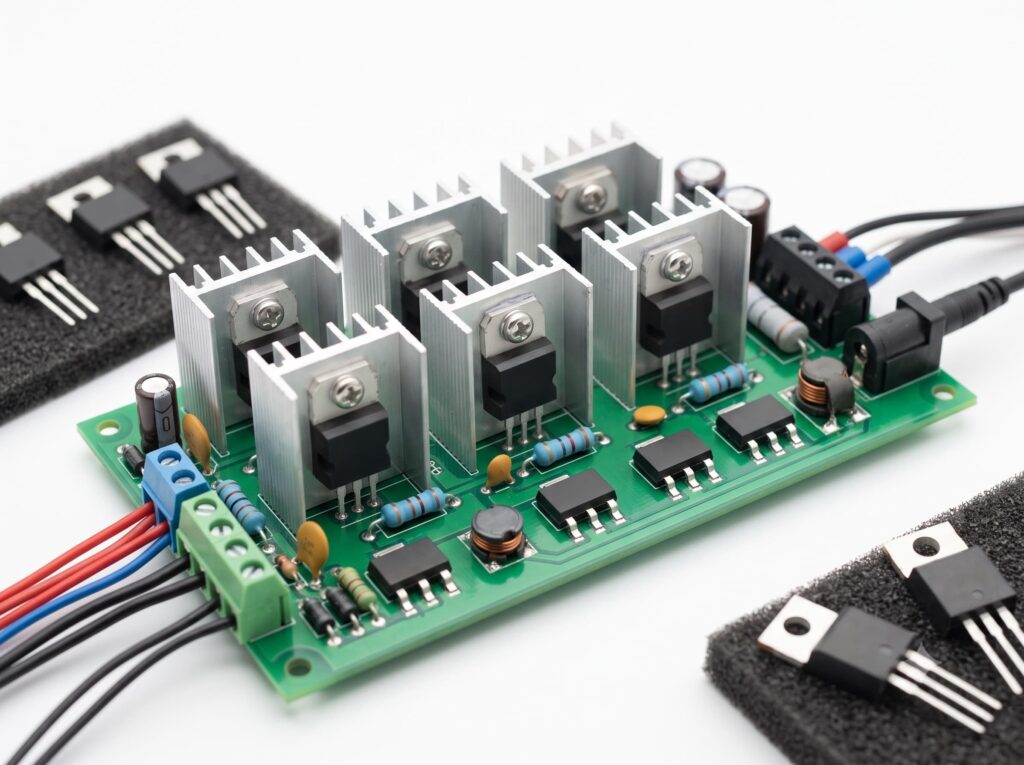 78xx linear regulators and TO-220 power ICs on industrial power supply board for repair and replacement - B2B semiconductor sourcing
