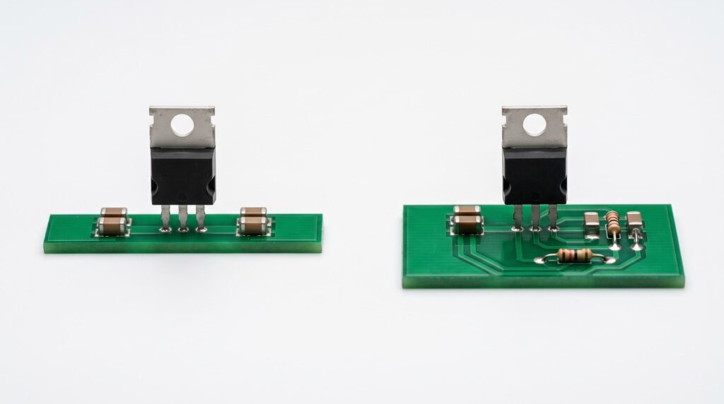 78xx vs lm317 fixed vs adjustable regulator