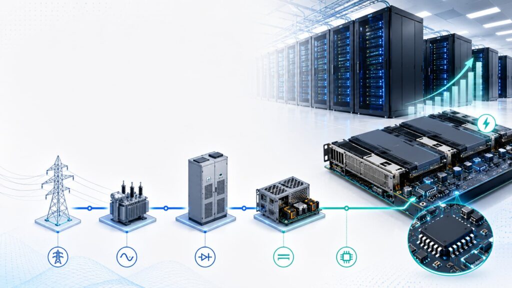 AI Data Center Power Management IC Demand Infographic