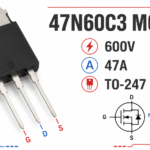 47N60C3 MOSFET product image with pinout specifications and replacement information