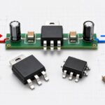 Generic LDO linear regulator components showing VIN and VOUT on a PCB power rail