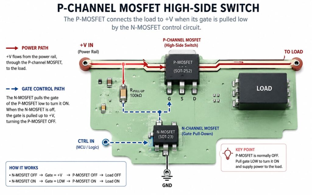 p channel mosfet high side switch basic structure