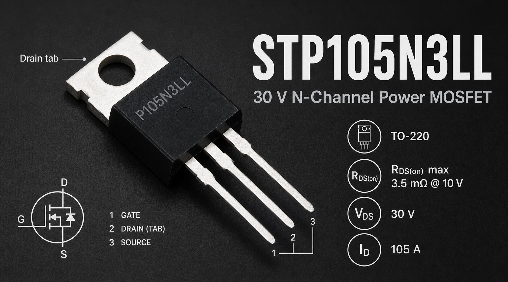 stp105n3ll mosfet hero