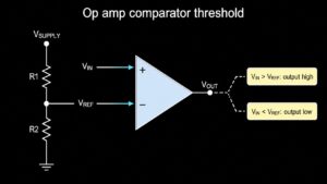Op amp comparator threshold reference circuit diagram