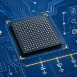 Abstract BGA FPGA verification workflow with package, power and document review motifs