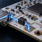TVS diode diverting a transient near a USB C connector on a PCB
