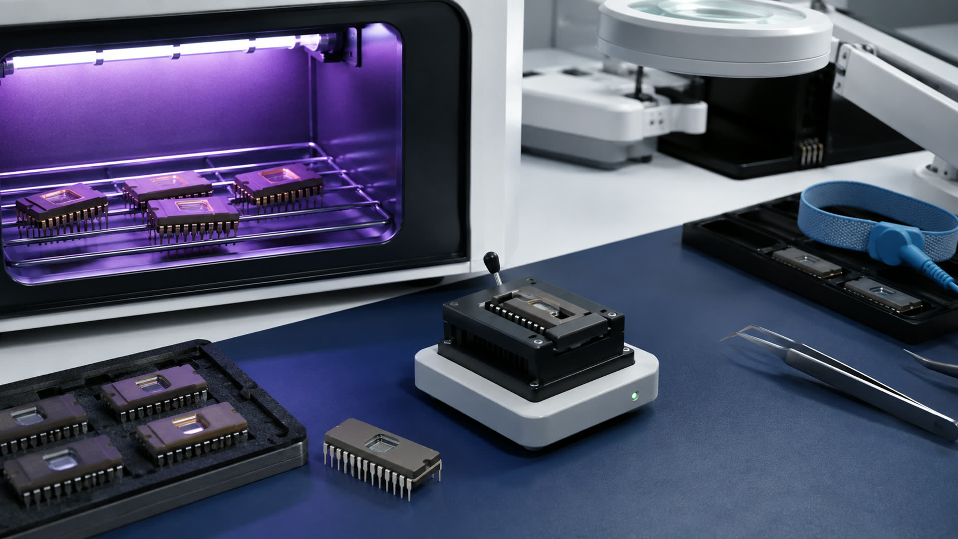 Legacy UV EPROM erase and programming workflow