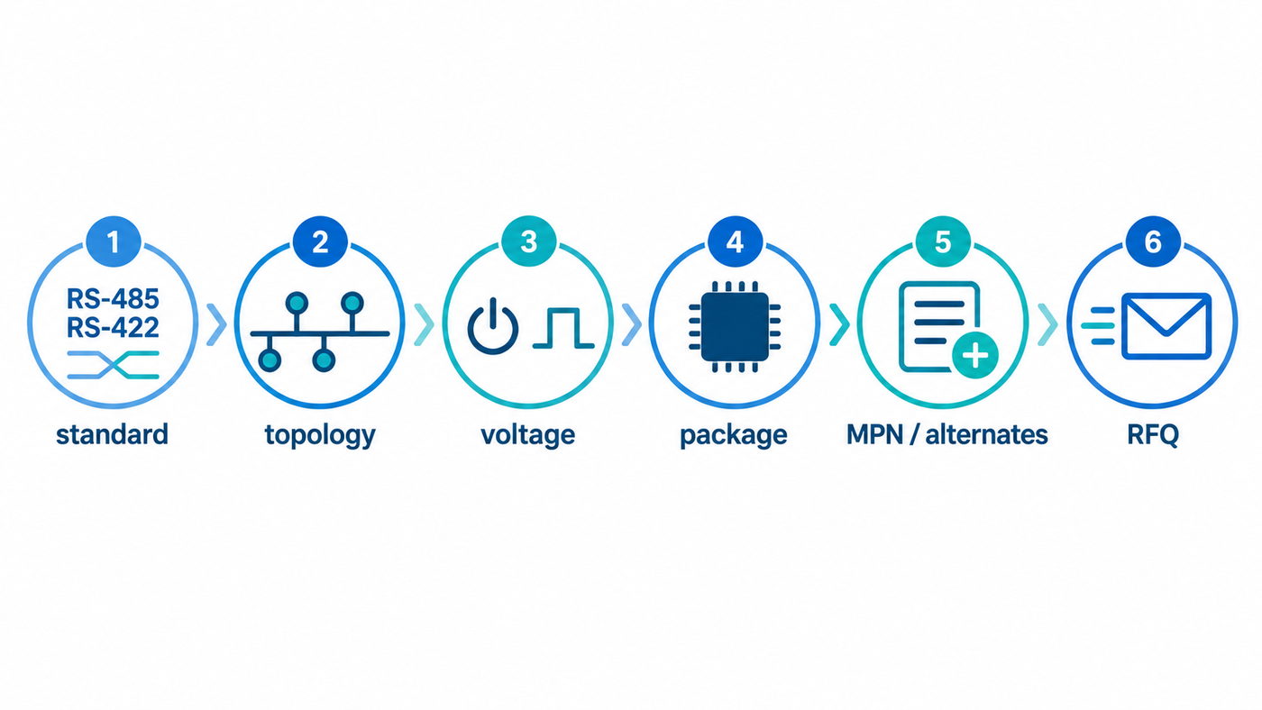 RFQ workflow for RS-485 and RS-422 transceiver IC sourcing