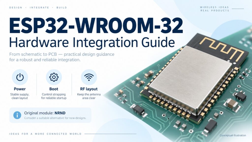 ESP32-WROOM-32 hardware integration guide covering power, boot and RF layout.