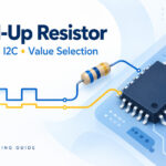 Conceptual pull-up resistor, microcontroller and signal paths for GPIO and I2C value selection